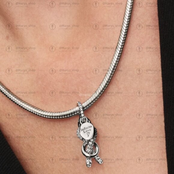 Pandora Pavé Infinity Knot Dangle Charm - Picture 4 of 6